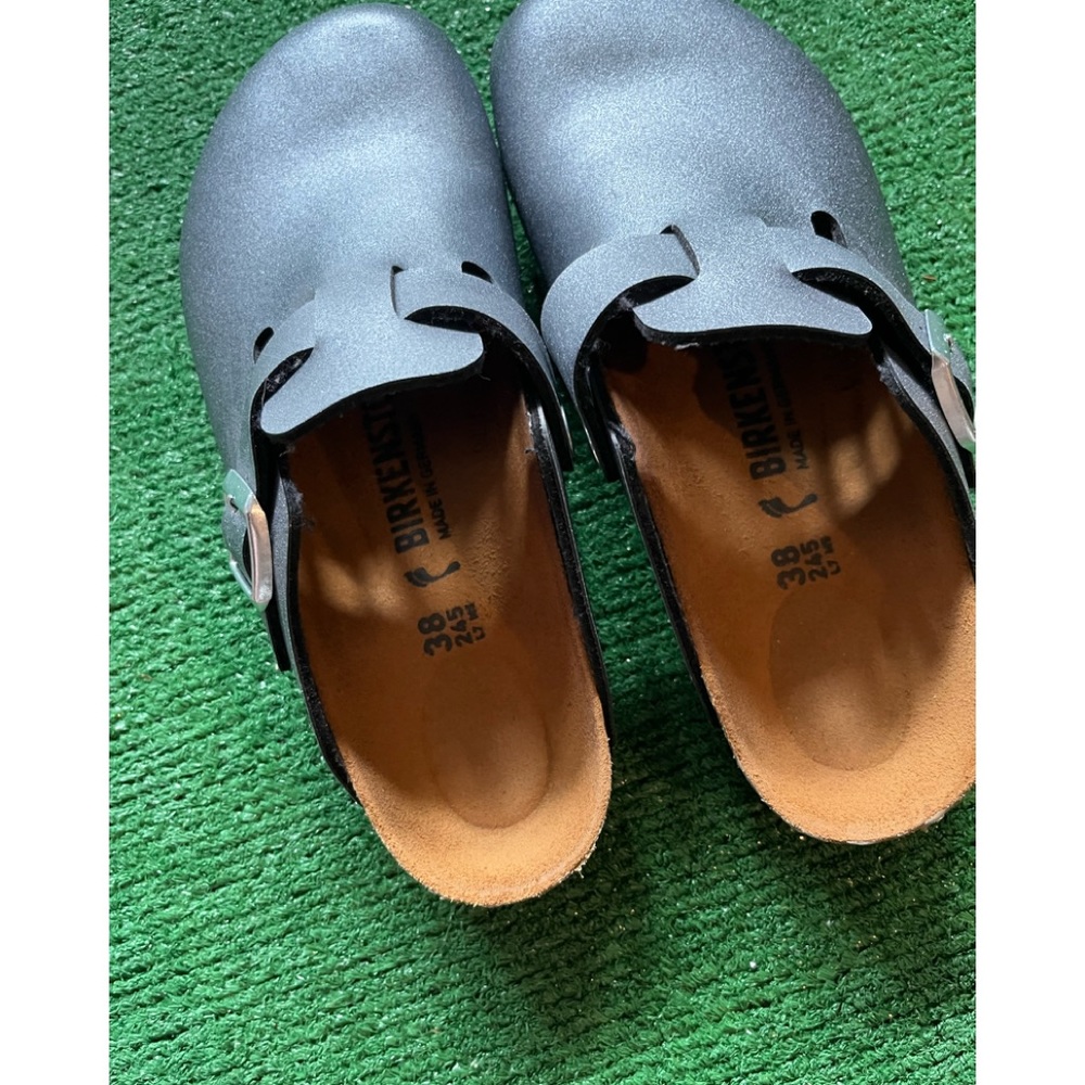 Birkenstock women clog gray metallic size 38
